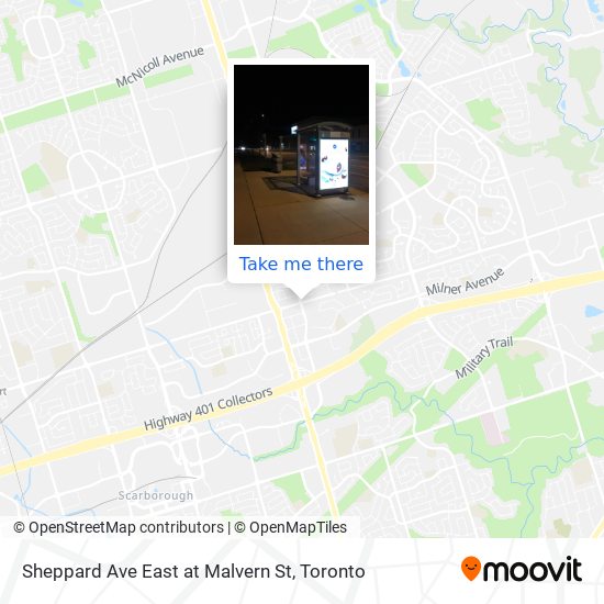 Sheppard Ave East at Malvern St map