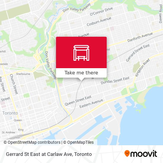 Gerrard St East at Carlaw Ave map