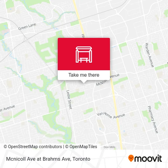 Mcnicoll Ave at Brahms Ave map