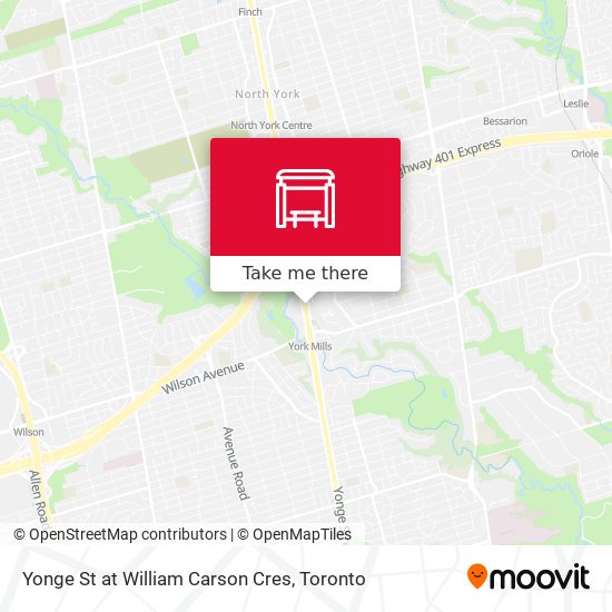 Yonge St at William Carson Cres map
