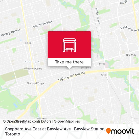 Sheppard Ave East at Bayview Ave - Bayview Station map