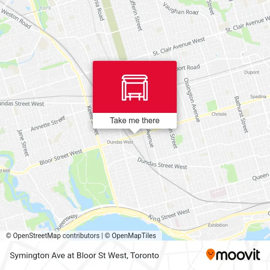 Symington Ave at Bloor St West map