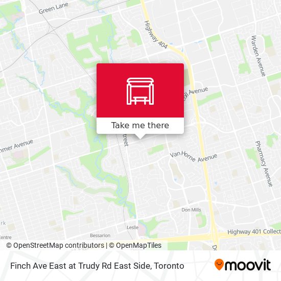 Finch Ave East at Trudy Rd East Side map