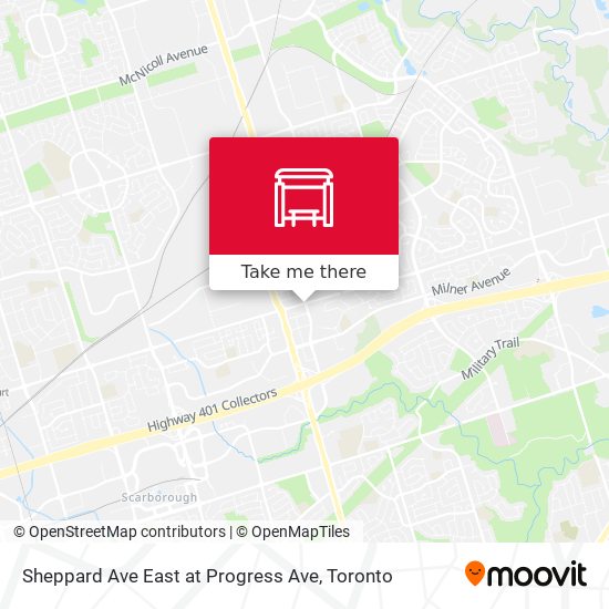 Sheppard Ave East at Progress Ave map