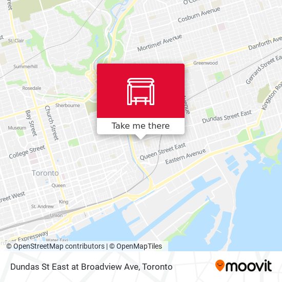 Dundas St East at Broadview Ave map