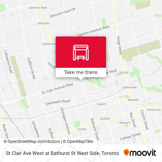 St Clair Ave West at Bathurst St West Side map