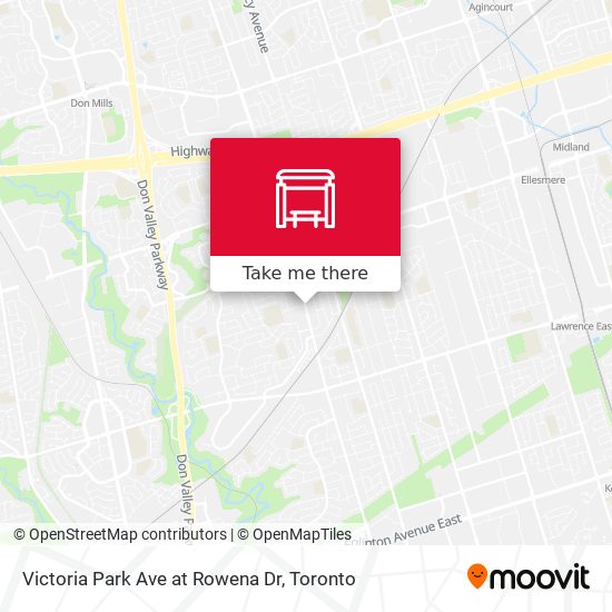 Victoria Park Ave at Rowena Dr map