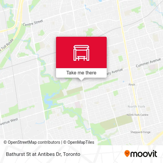 Bathurst St at Antibes Dr map