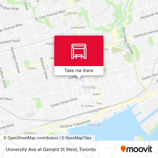 University Ave at Gerrard St West map