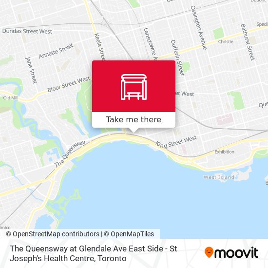 The Queensway at Glendale Ave East Side - St Joseph's Health Centre map