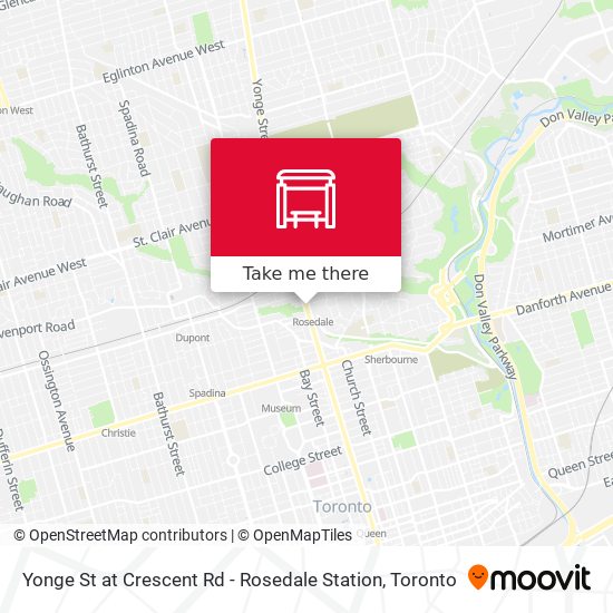 Yonge St at Crescent Rd - Rosedale Station map