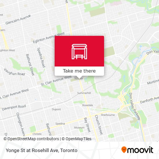 Yonge St at Rosehill Ave map