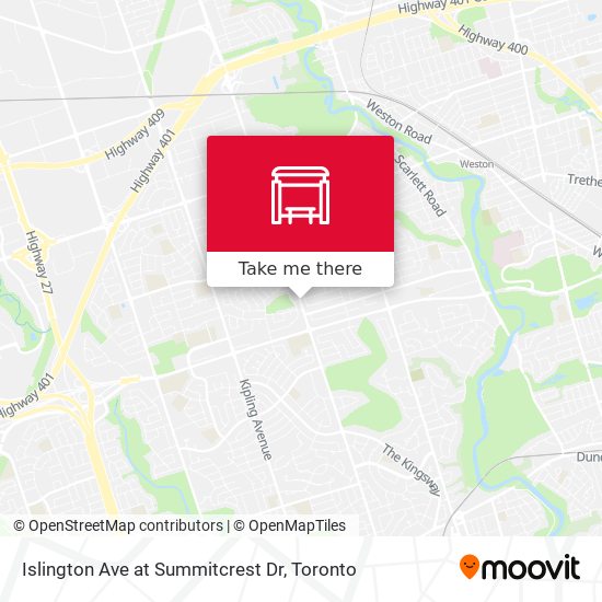 Islington Ave at Summitcrest Dr map