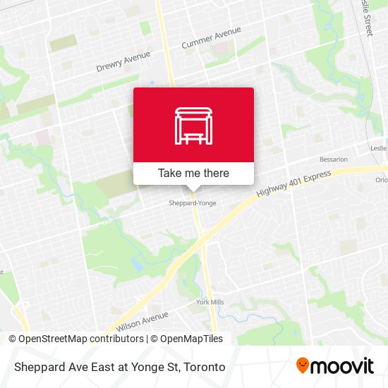 Sheppard Ave East at Yonge St map