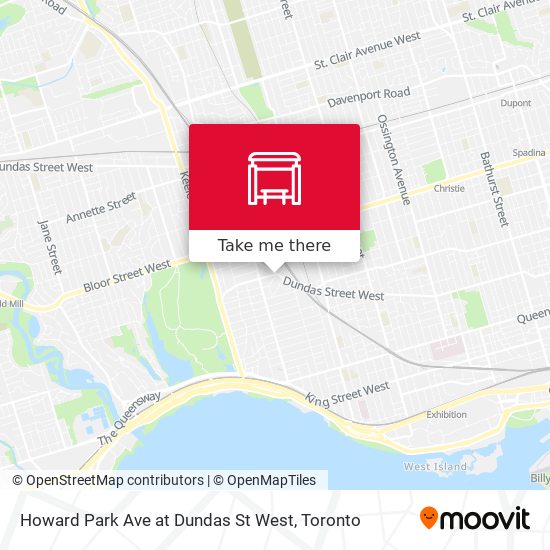 Howard Park Ave at Dundas St West map