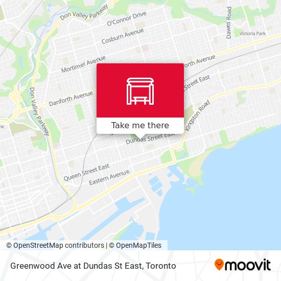 Greenwood Ave at Dundas St East map