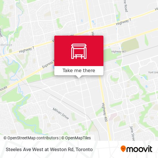 Steeles Ave West at Weston Rd map