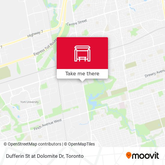 Dufferin St at Dolomite Dr map