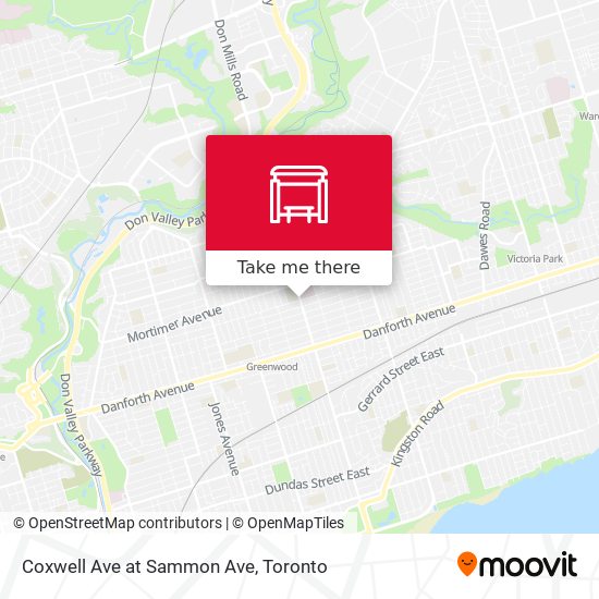 Coxwell Ave at Sammon Ave map
