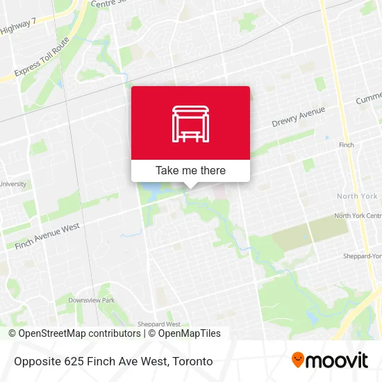 Opposite 625 Finch Ave West map