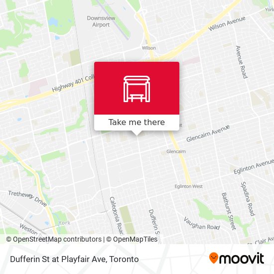 Dufferin St at Playfair Ave map