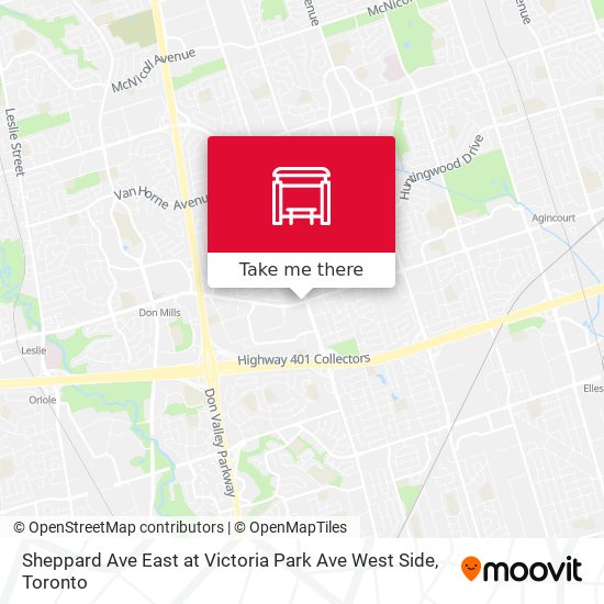 Sheppard Ave East at Victoria Park Ave West Side map