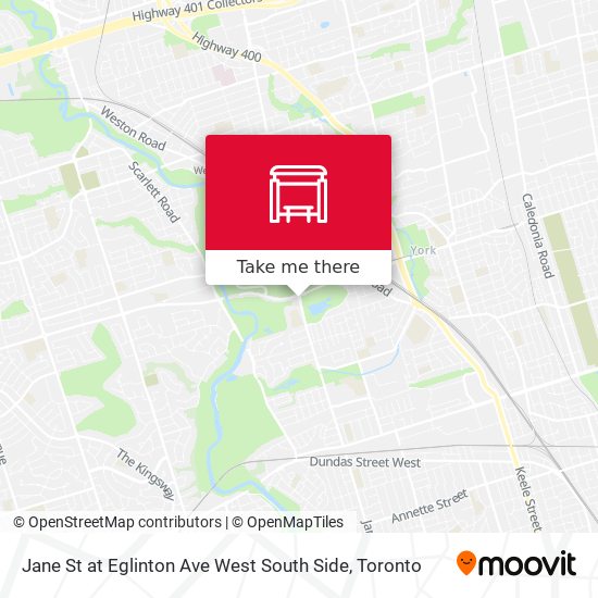Jane St at Eglinton Ave West South Side map