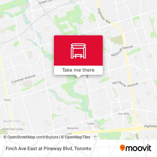Finch Ave East at Pineway Blvd map