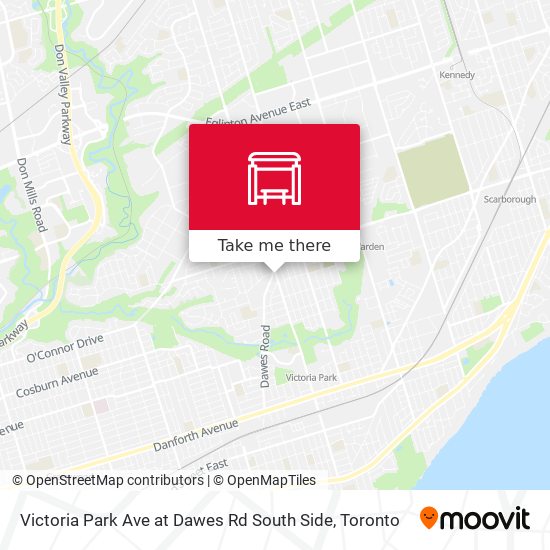 Victoria Park Ave at Dawes Rd South Side map