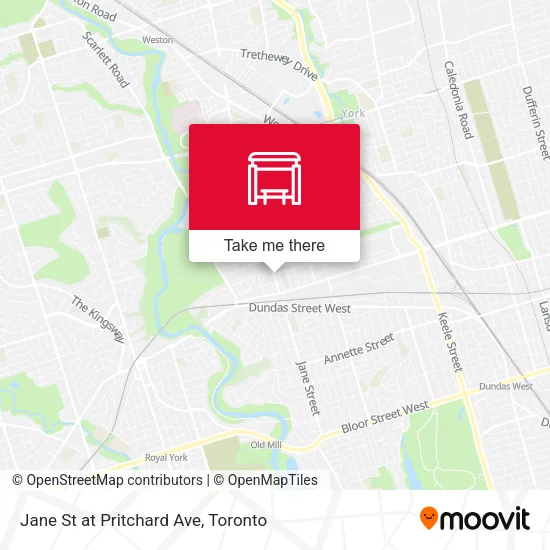Jane St at Pritchard Ave map
