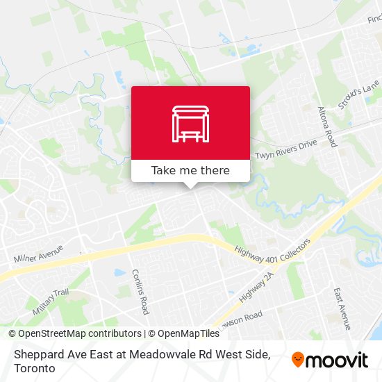 Sheppard Ave East at Meadowvale Rd West Side map
