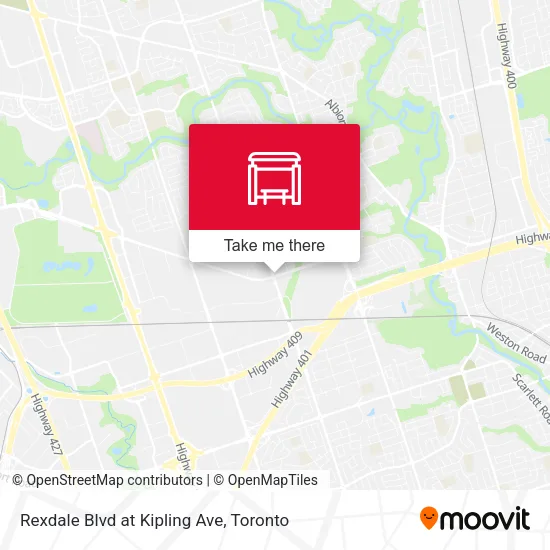 Rexdale Blvd at Kipling Ave map