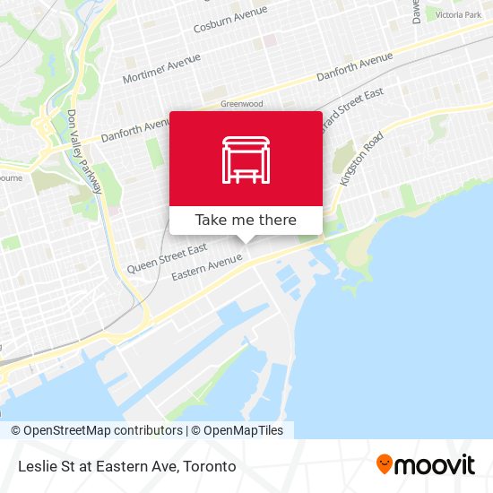 Leslie St at Eastern Ave map