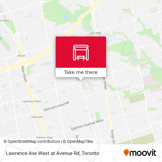 Lawrence Ave West at Avenue Rd map