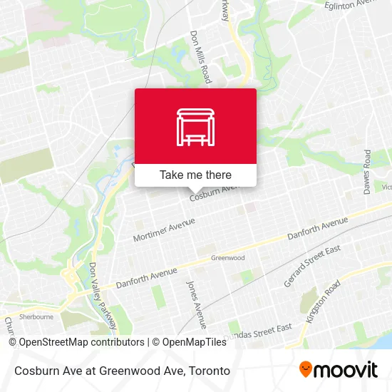 Cosburn Ave at Greenwood Ave map