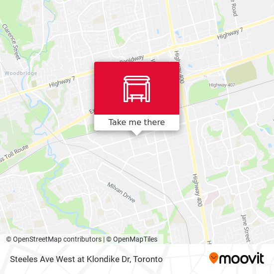 Steeles Ave West at Klondike Dr map