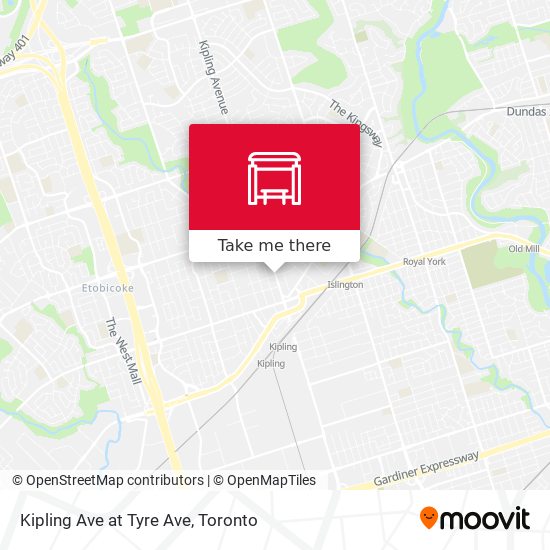 Kipling Ave at Tyre Ave map