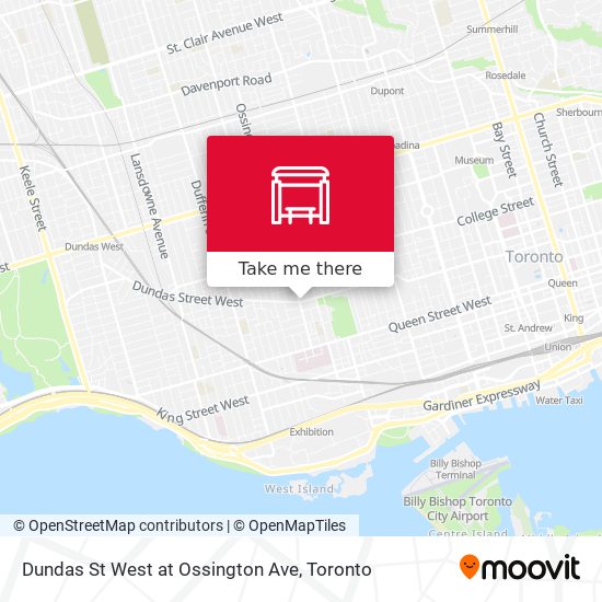 Dundas St West at Ossington Ave map