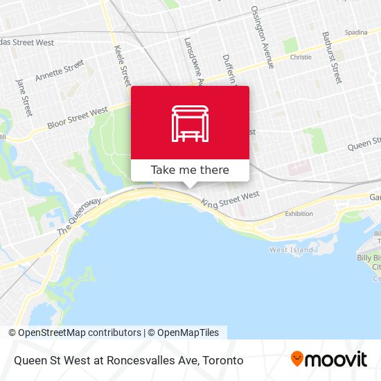 Queen St West at Roncesvalles Ave map
