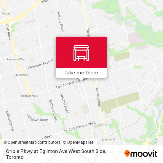 Oriole Pkwy at Eglinton Ave West South Side map