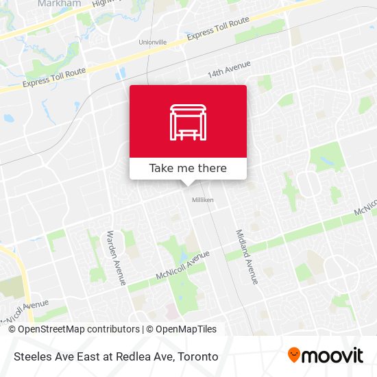 Steeles Ave East at Redlea Ave map