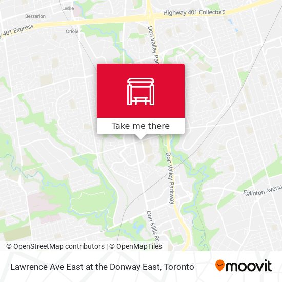 Lawrence Ave East at the Donway East map