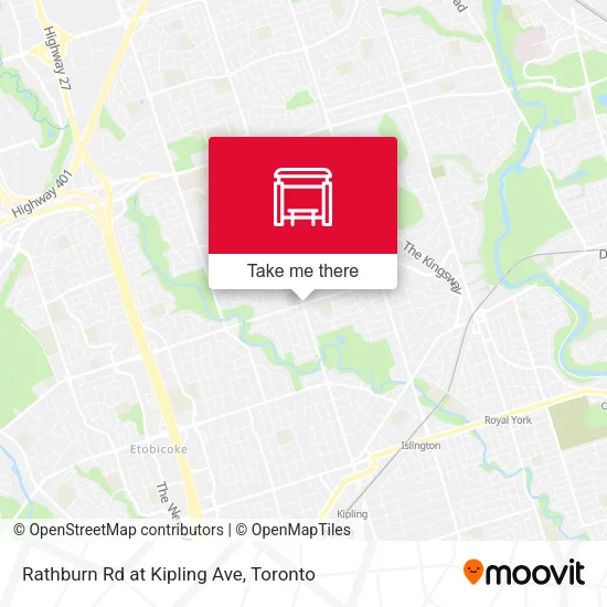 Rathburn Rd at Kipling Ave map