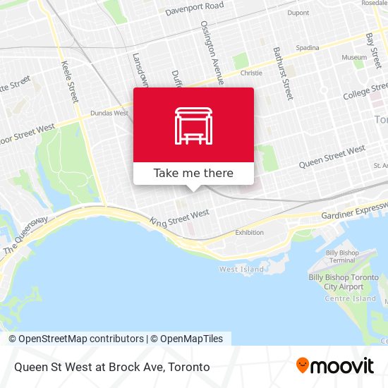Queen St West at Brock Ave map