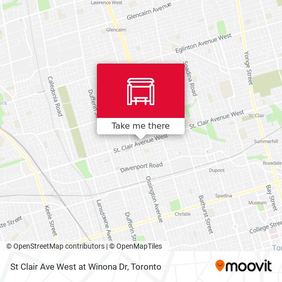 St Clair Ave West at Winona Dr map