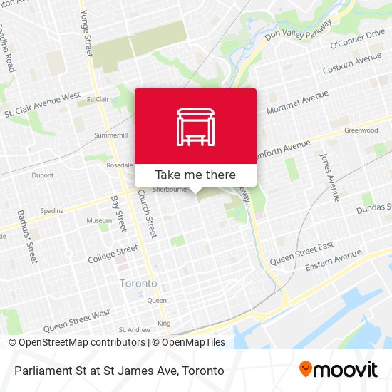 Parliament St at St James Ave map