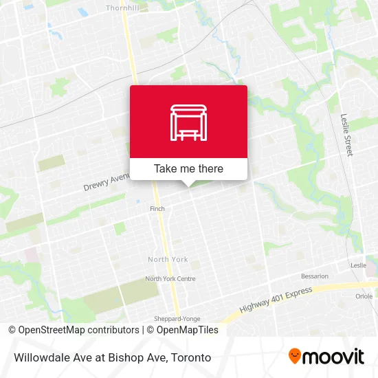Willowdale Ave at Bishop Ave map