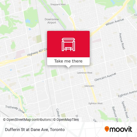 Dufferin St at Dane Ave map