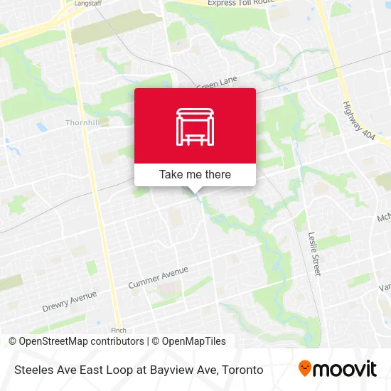 Steeles Ave East Loop at Bayview Ave map