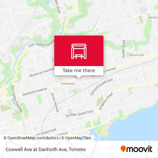 Coxwell Ave at Danforth Ave map